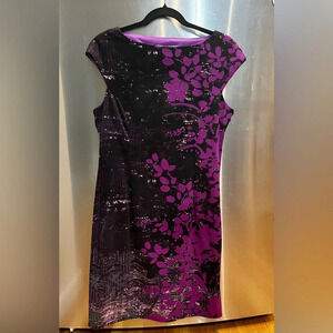 Purple Floral Mid-length Wisp Dress size 10